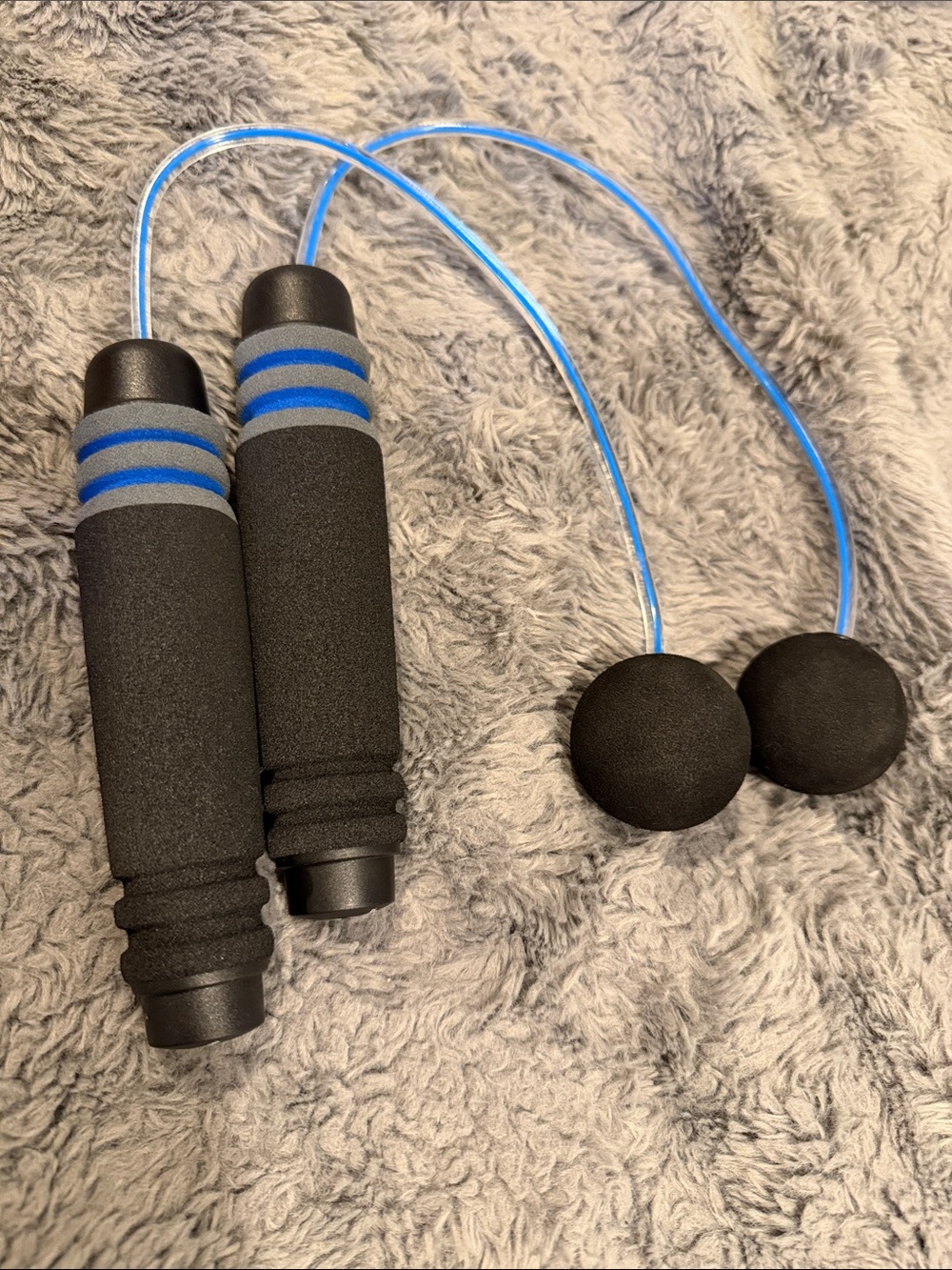 Beachbody Black and Blue Foam Exercise Handle Speed Jump Rope